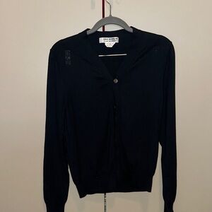 Comme des Garcons Navy Blue V-Neck Cardigan